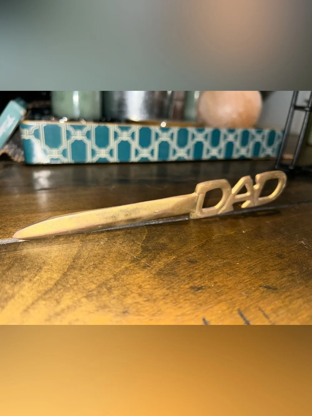 DAD Brass Letter Opener - Vintage Fathers Tool GUC